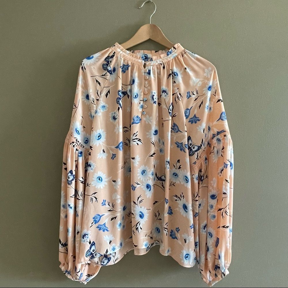 🌞 Ann Klein Balloon Sleeve Blouse
